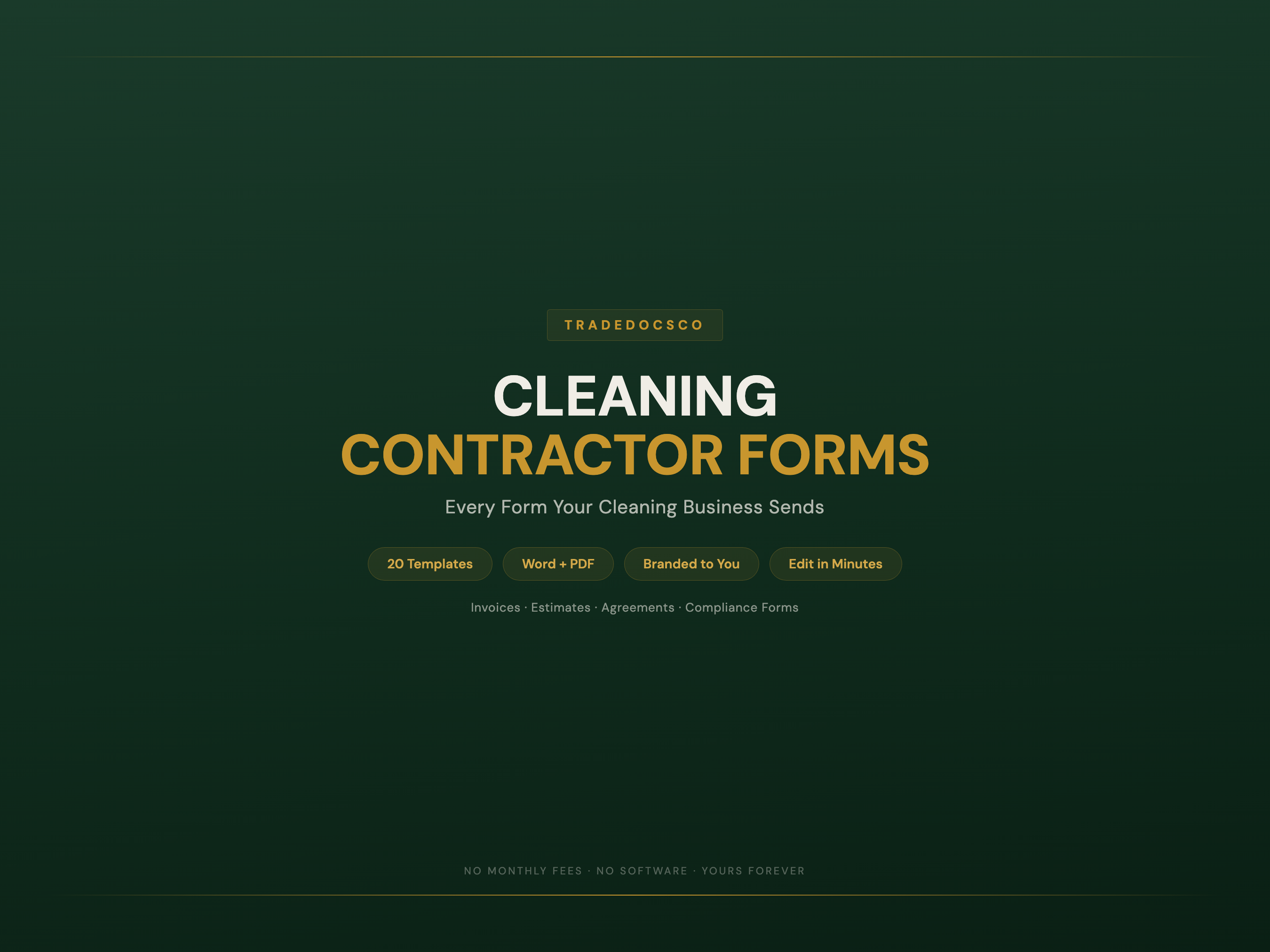 Cleaning Contractor Forms — product overview title card