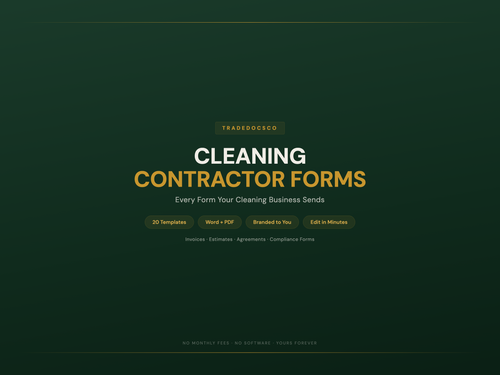 Cleaning Contractor Forms — product overview title card