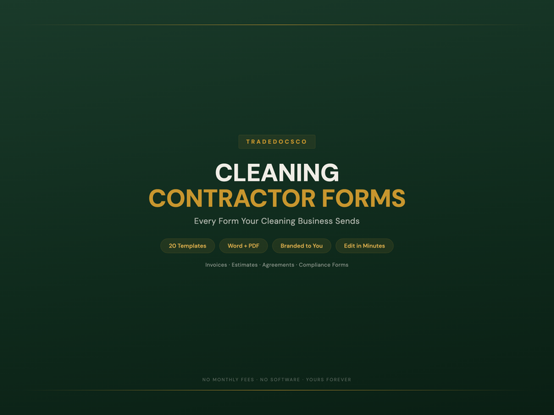 Cleaning Contractor Forms — product overview title card