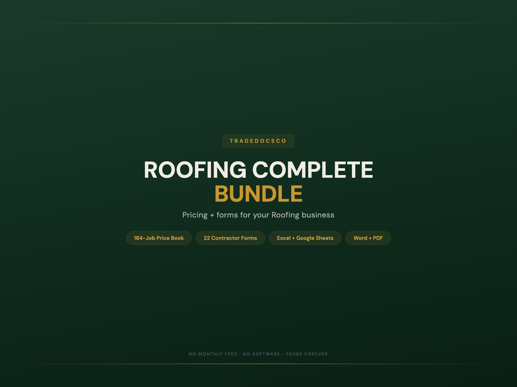 Roofing Business Bundle — product overview title card