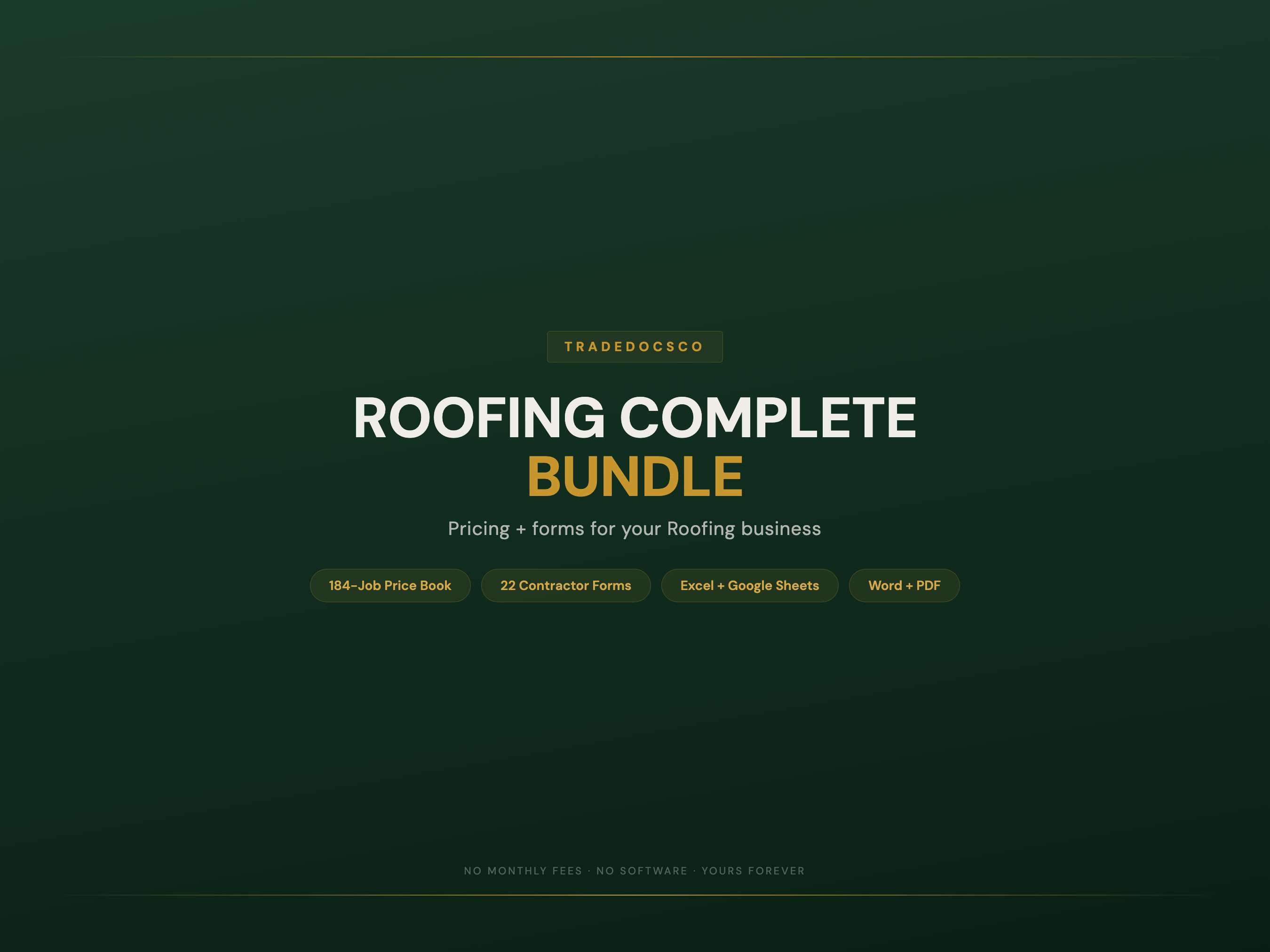 Roofing Business Bundle — product overview title card