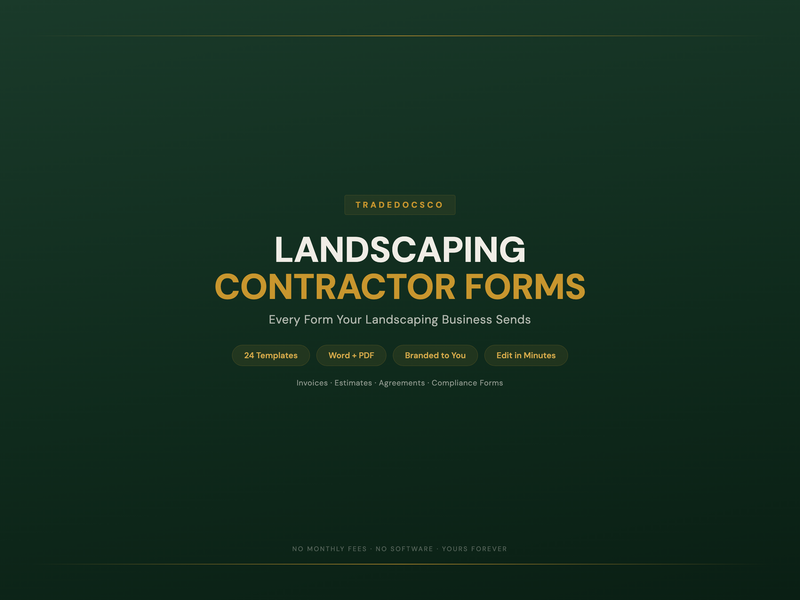 Landscaping Contractor Forms — product overview title card