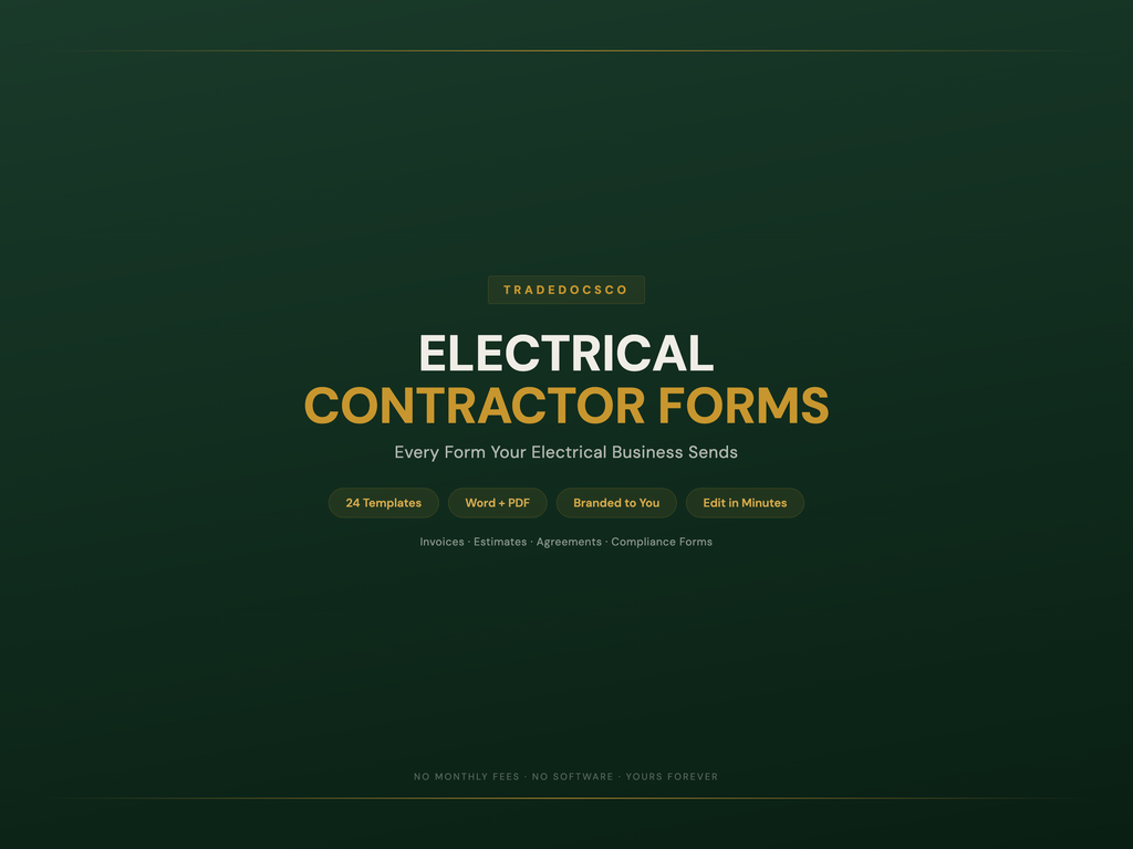 Electrical Contractor Forms — product overview title card