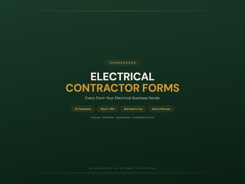 Electrical Contractor Forms — product overview title card