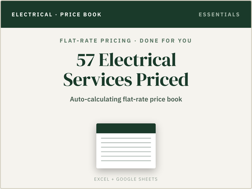 Electrical Flat Rate Price Book — product overview title card