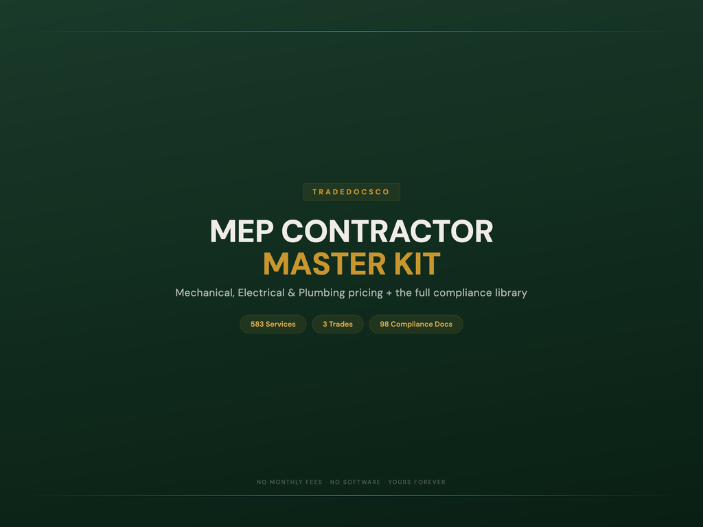 MEP Contractor Master Kit — product overview title card