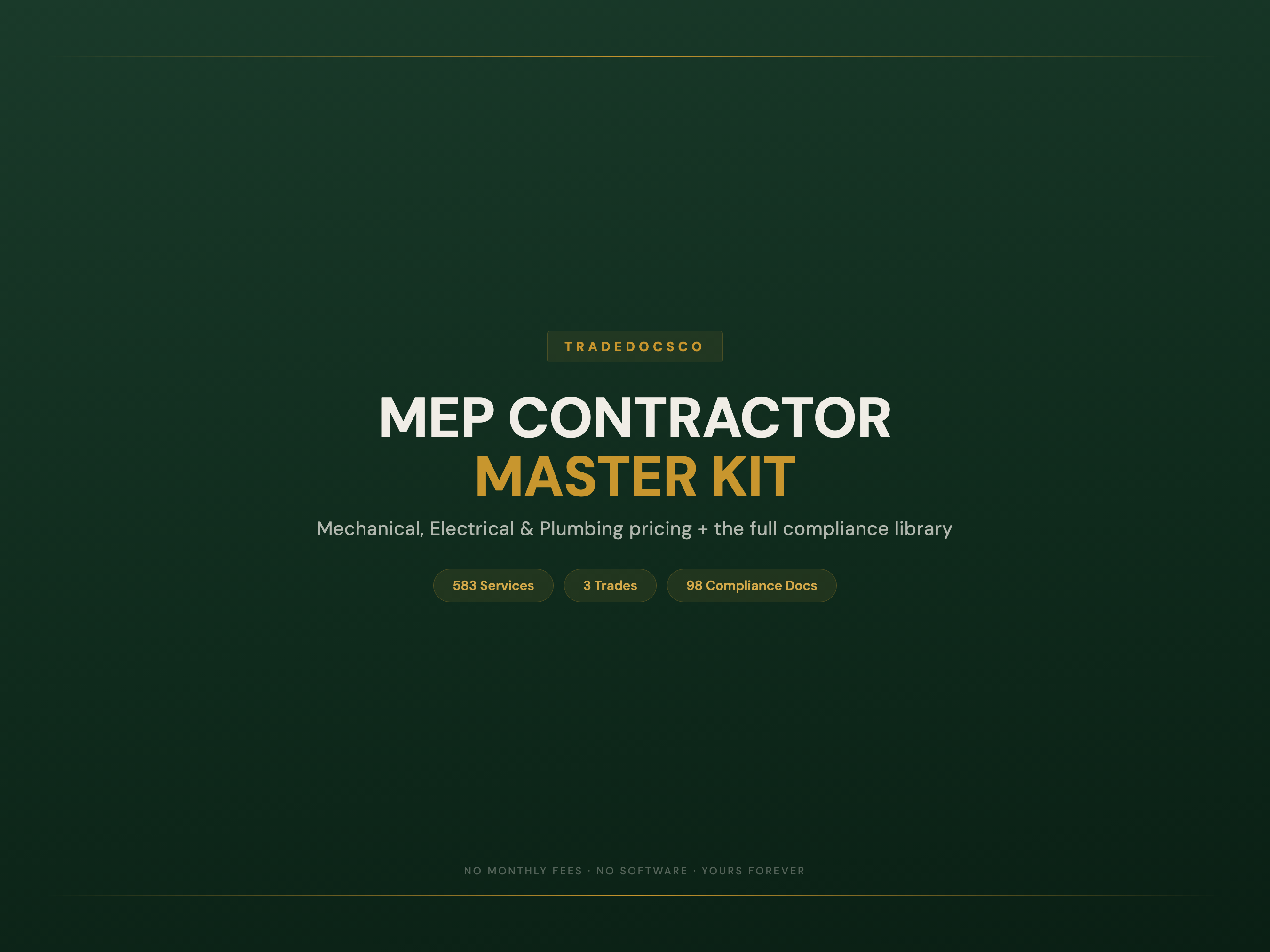 MEP Contractor Master Kit — product overview title card