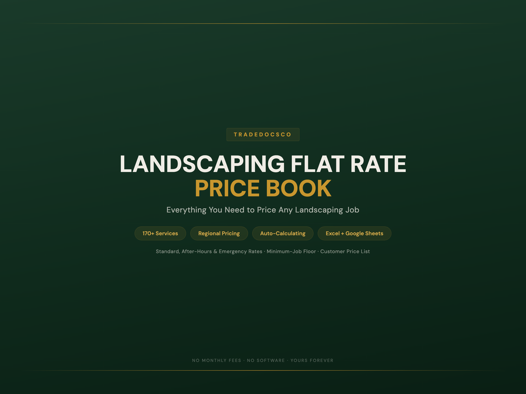 Landscaping Flat Rate Price Book — product overview title card