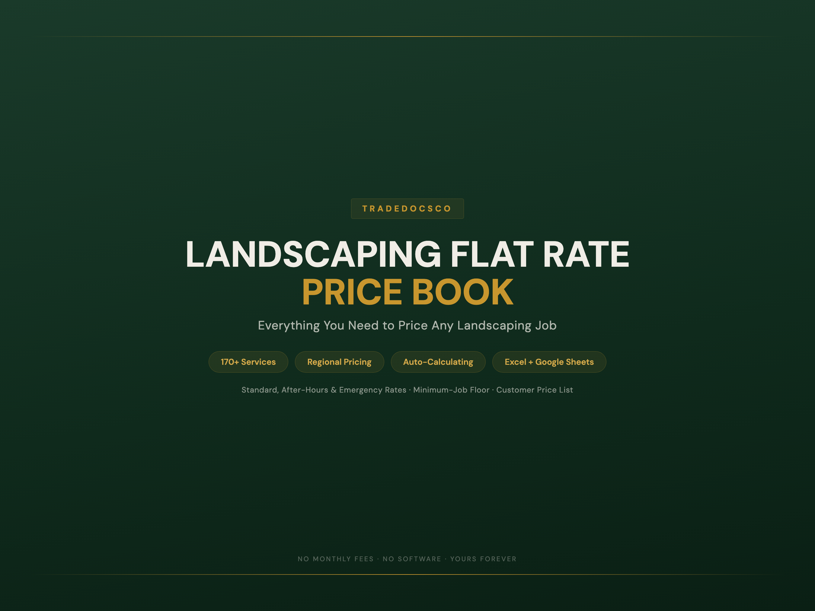 Landscaping Flat Rate Price Book — product overview title card