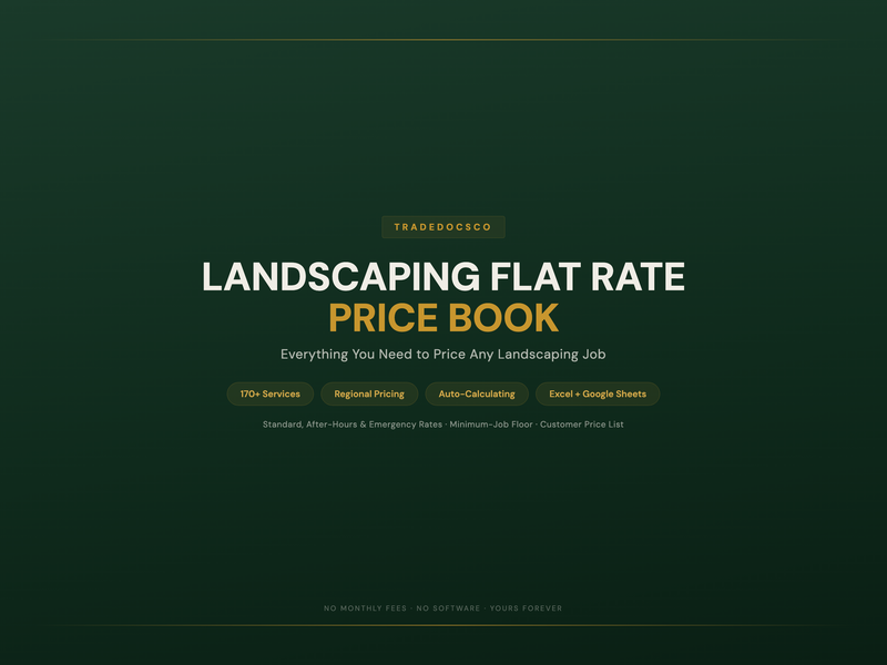 Landscaping Flat Rate Price Book — product overview title card