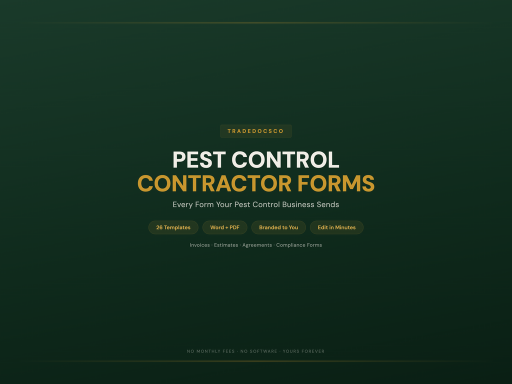 Pest Control Contractor Forms — product overview title card