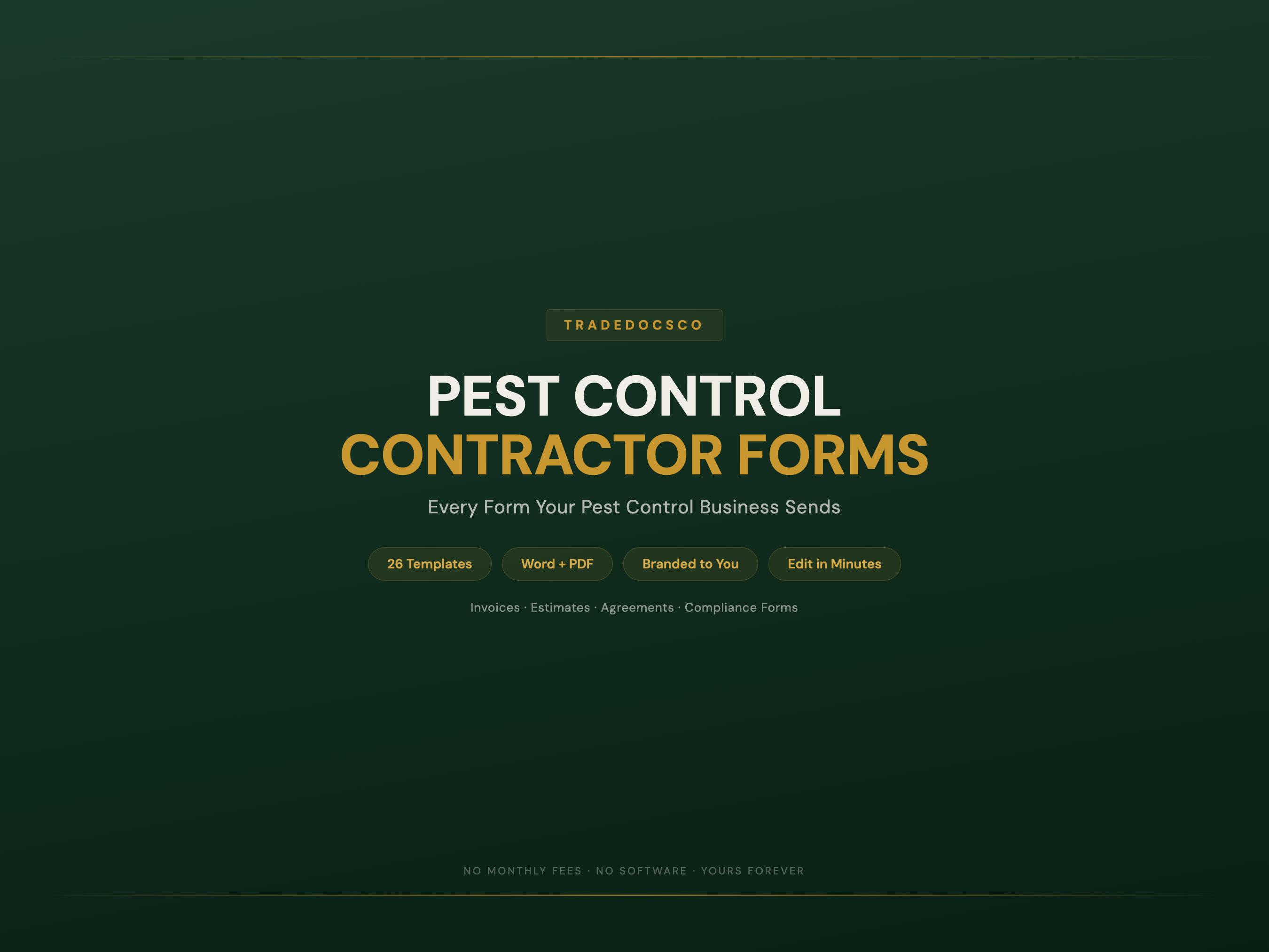 Pest Control Contractor Forms — product overview title card