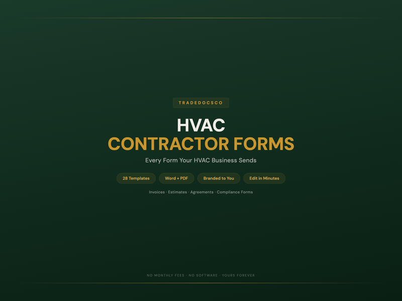 HVAC Contractor Forms — product overview title card