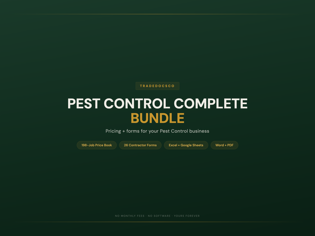 Pest Control Business Bundle — product overview title card