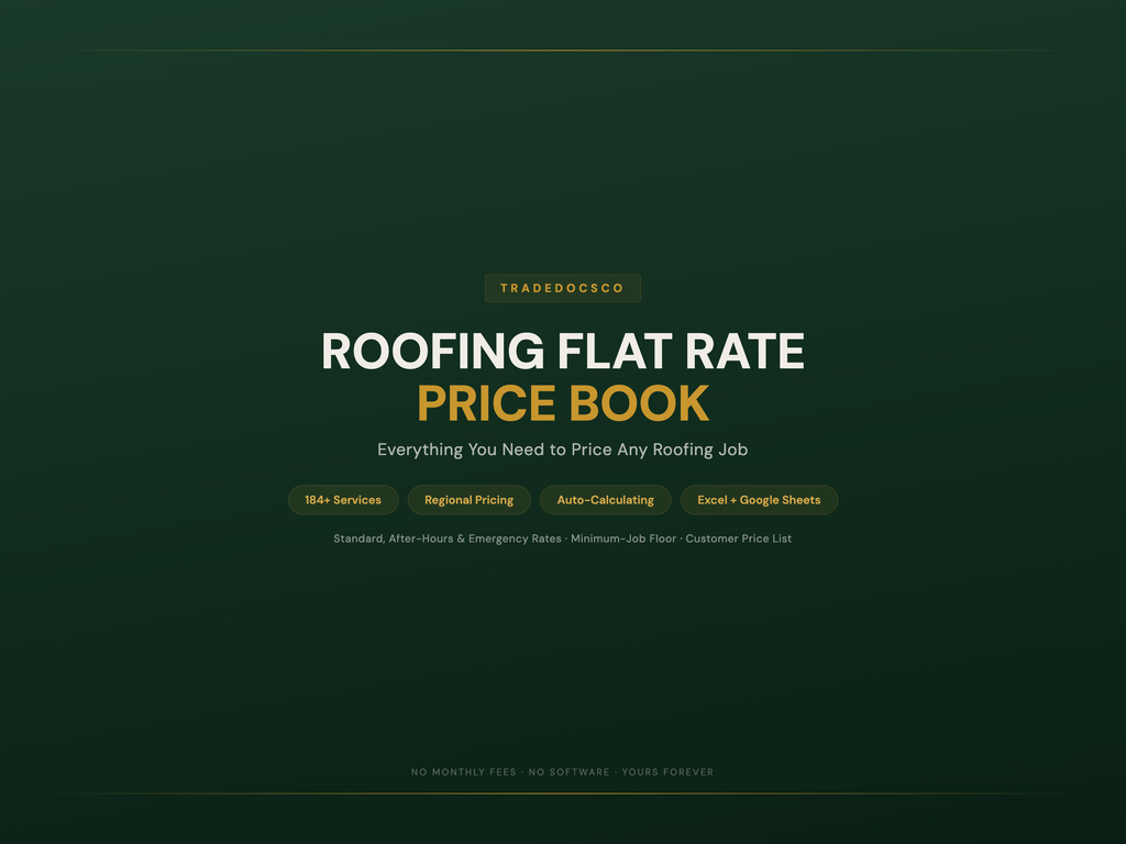 Roofing Flat Rate Price Book — product overview title card