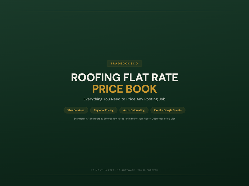 Roofing Flat Rate Price Book — product overview title card