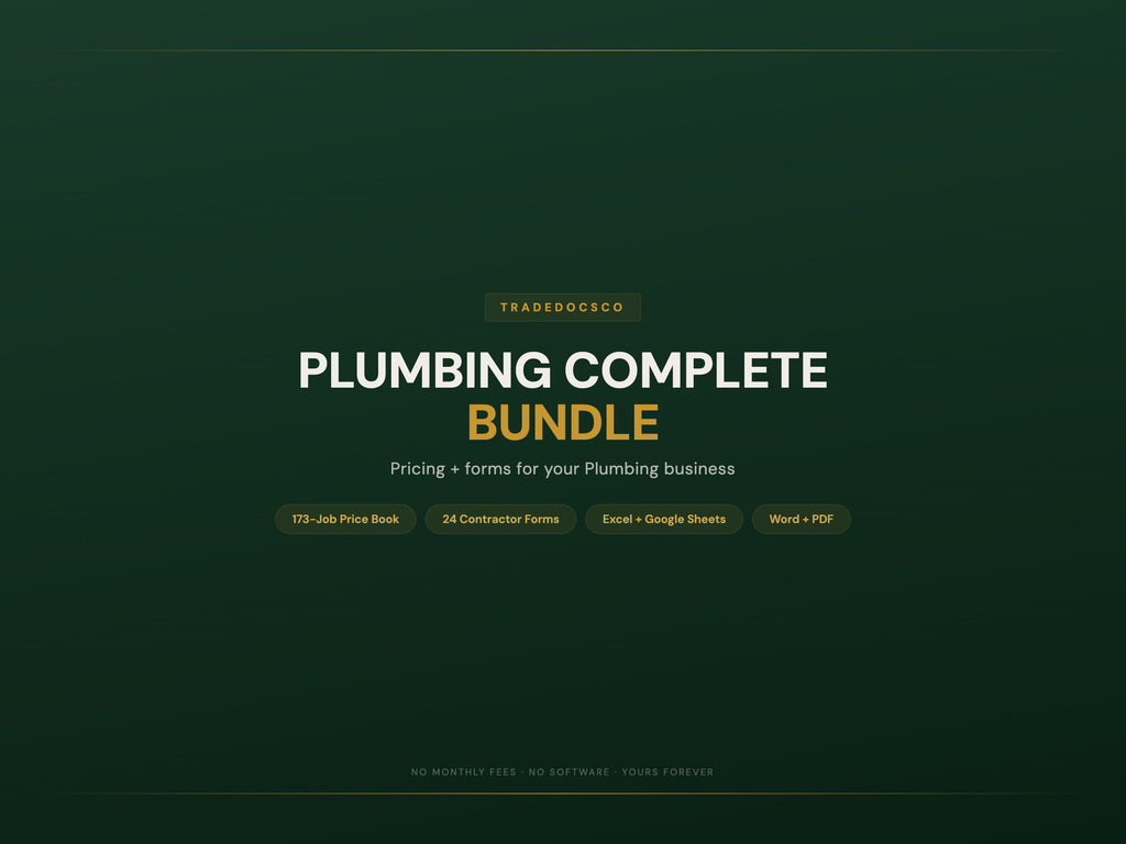 Plumbing Business Bundle — product overview title card