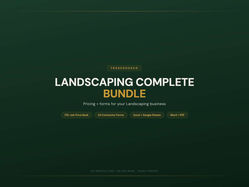 Landscaping Business Bundle — product overview title card