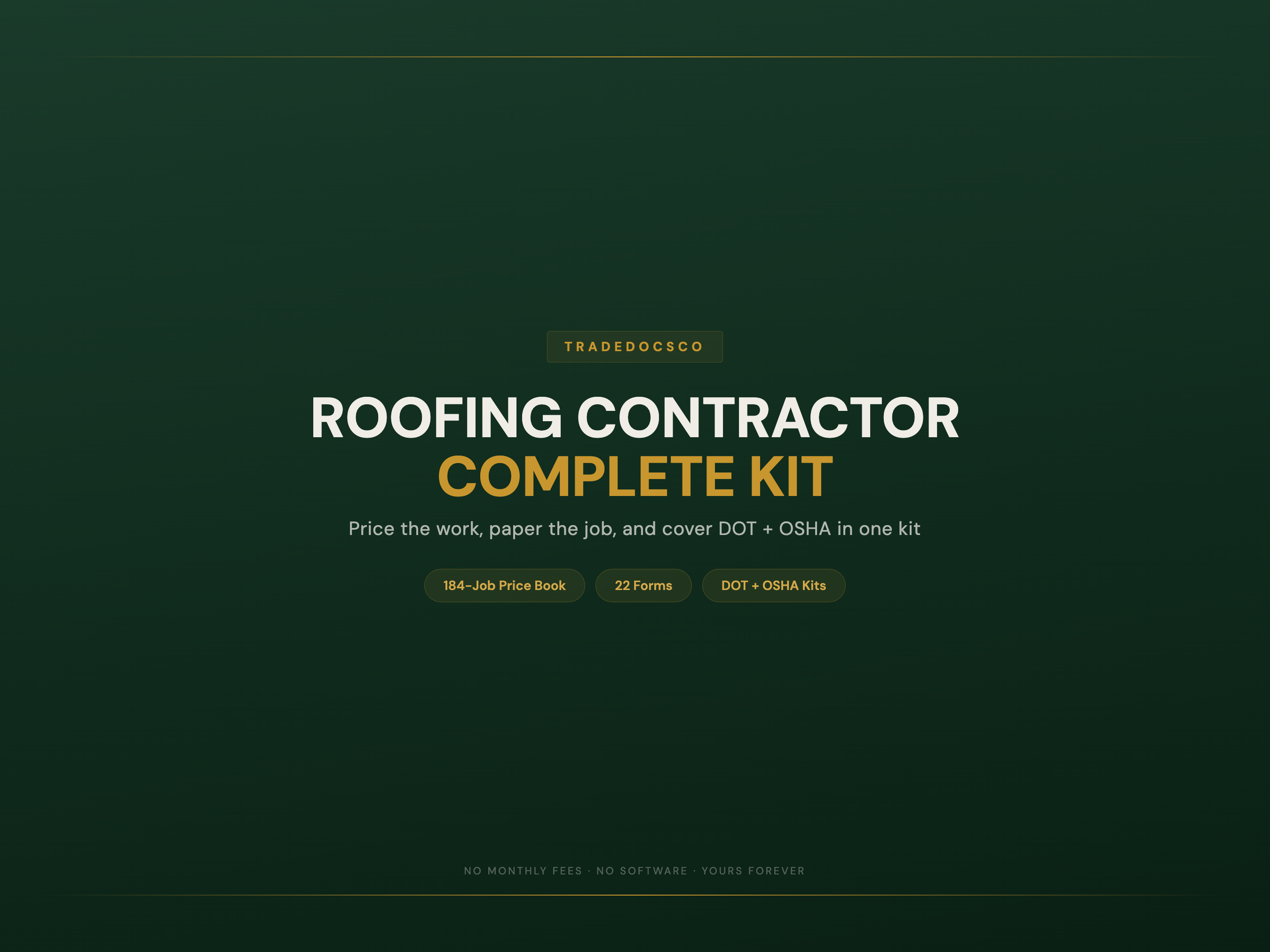 Roofing Contractor Complete Kit — product overview title card