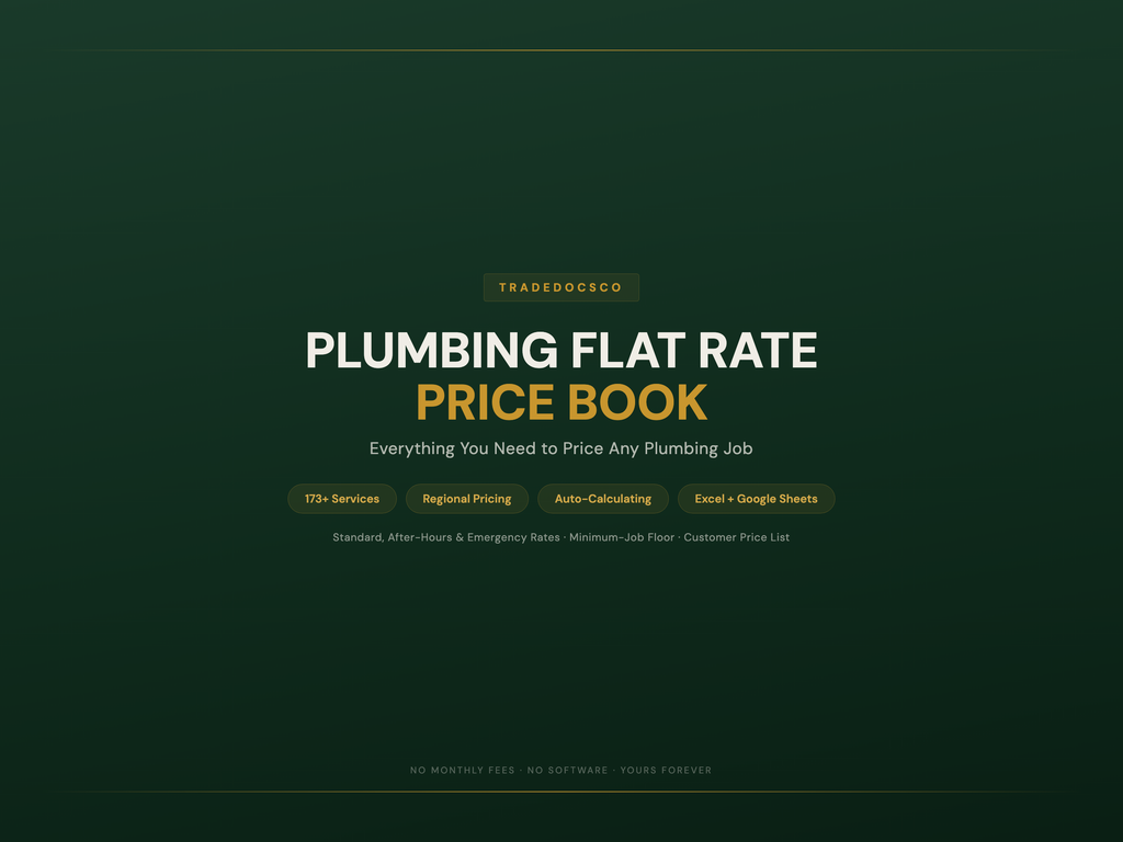 Plumbing Flat Rate Price Book — product overview title card