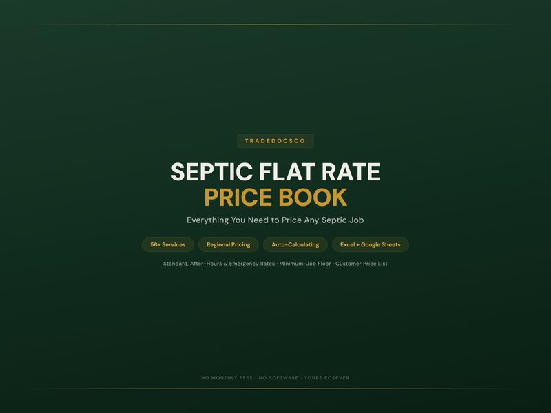 Septic Flat Rate Price Book — product overview title card
