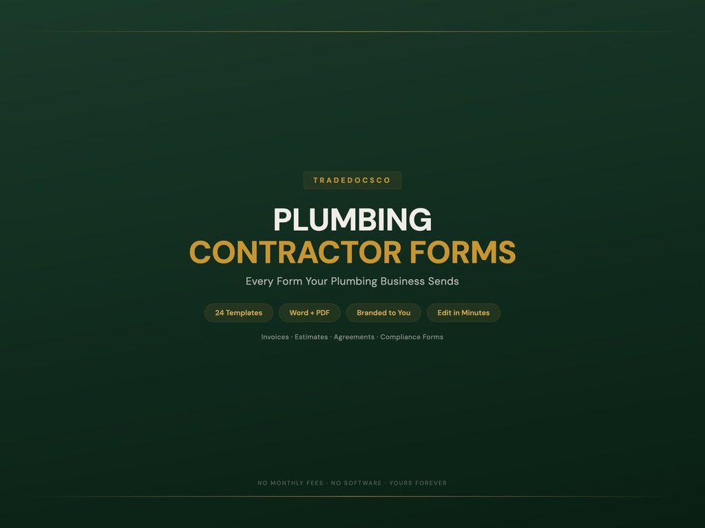Plumbing Contractor Forms — product overview title card