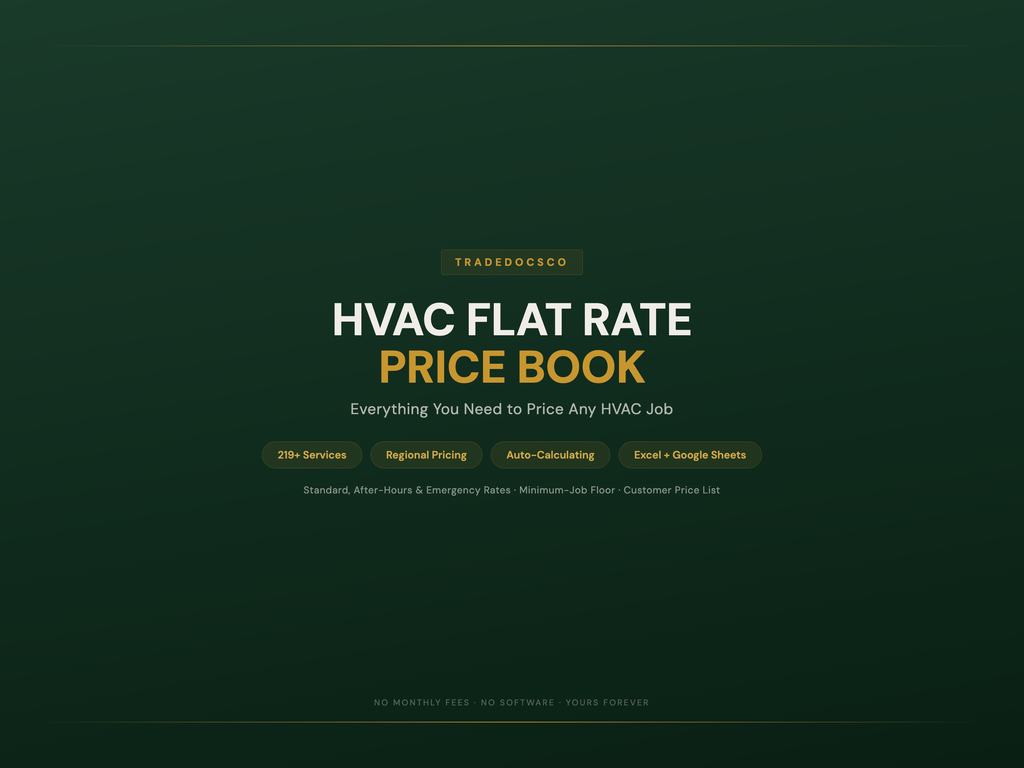 HVAC Flat Rate Price Book — product overview title card