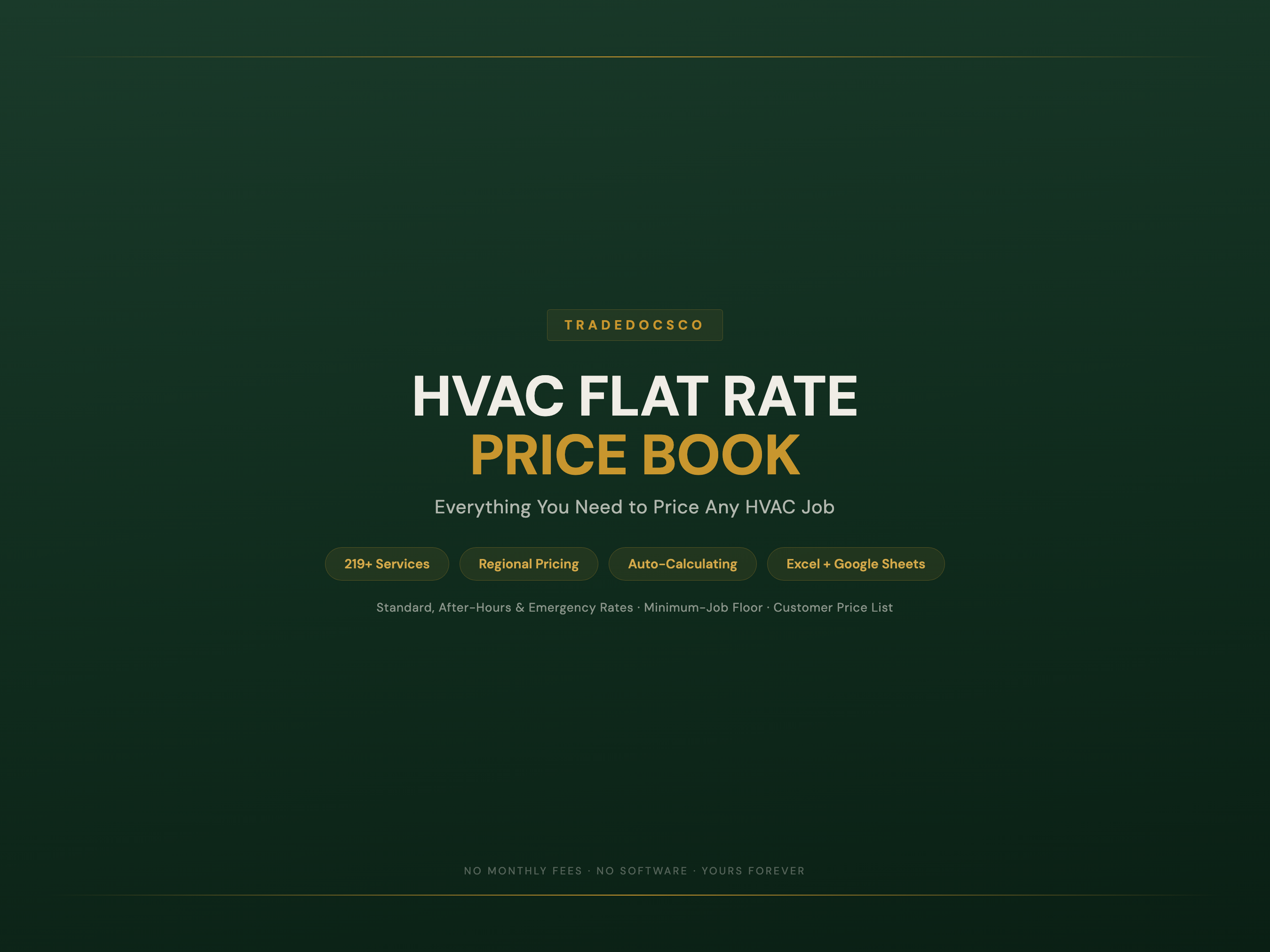 HVAC Flat Rate Price Book — product overview title card