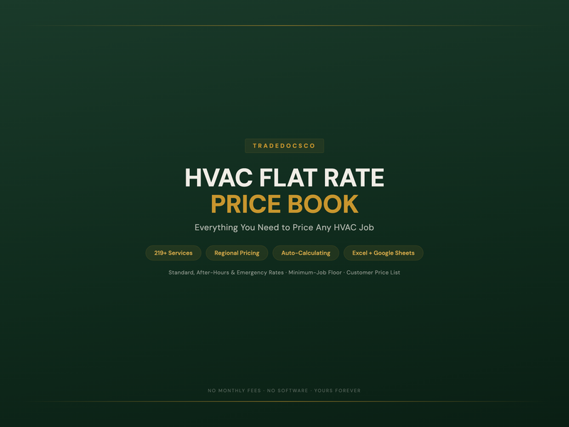 HVAC Flat Rate Price Book — product overview title card