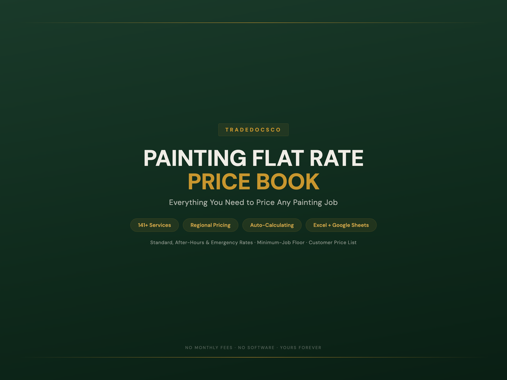 Painting Flat Rate Price Book — product overview title card