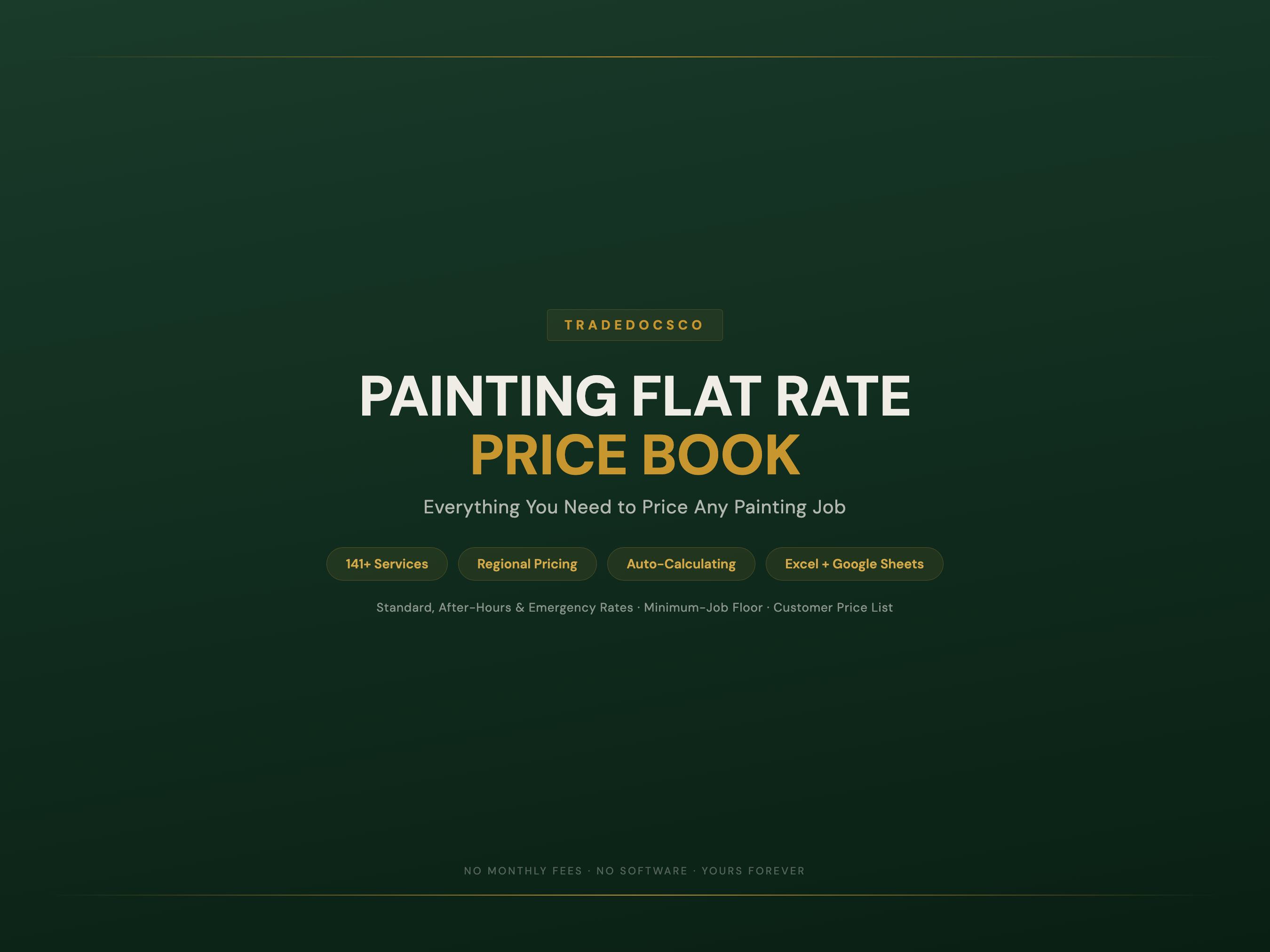 Painting Flat Rate Price Book — product overview title card