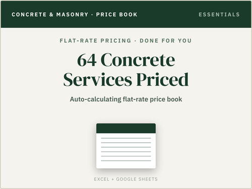 Concrete & Masonry Flat Rate Price Book — product overview title card
