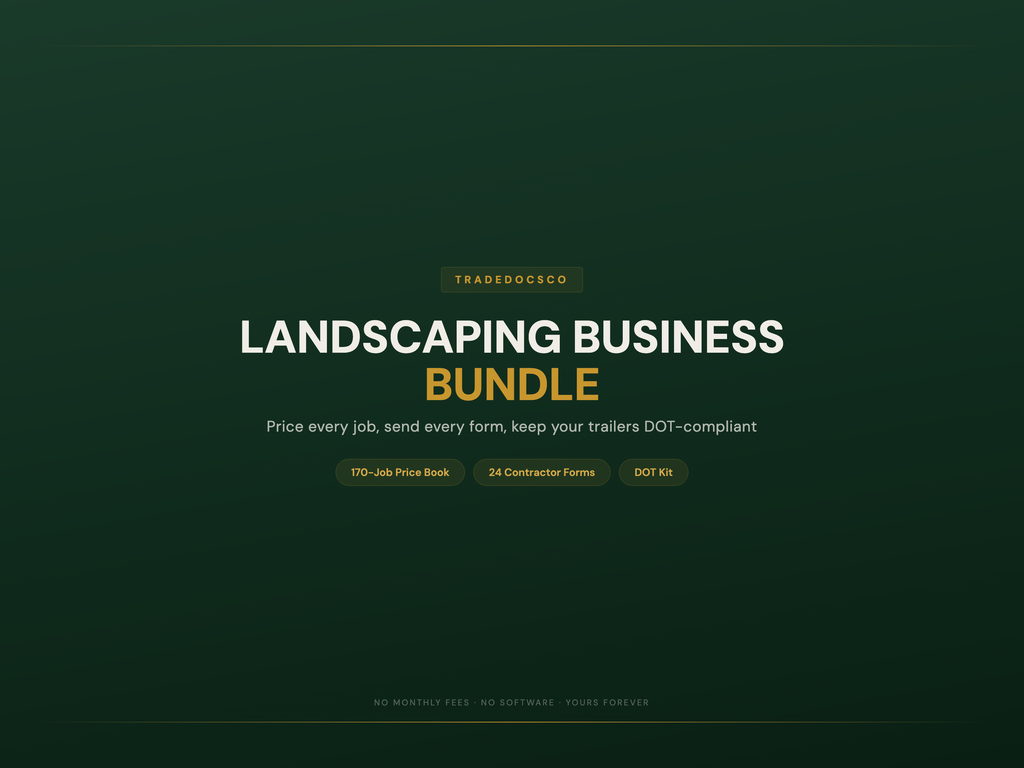 Landscaping Business Bundle — product overview title card