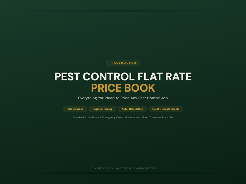 Pest Control Flat Rate Price Book — product overview title card