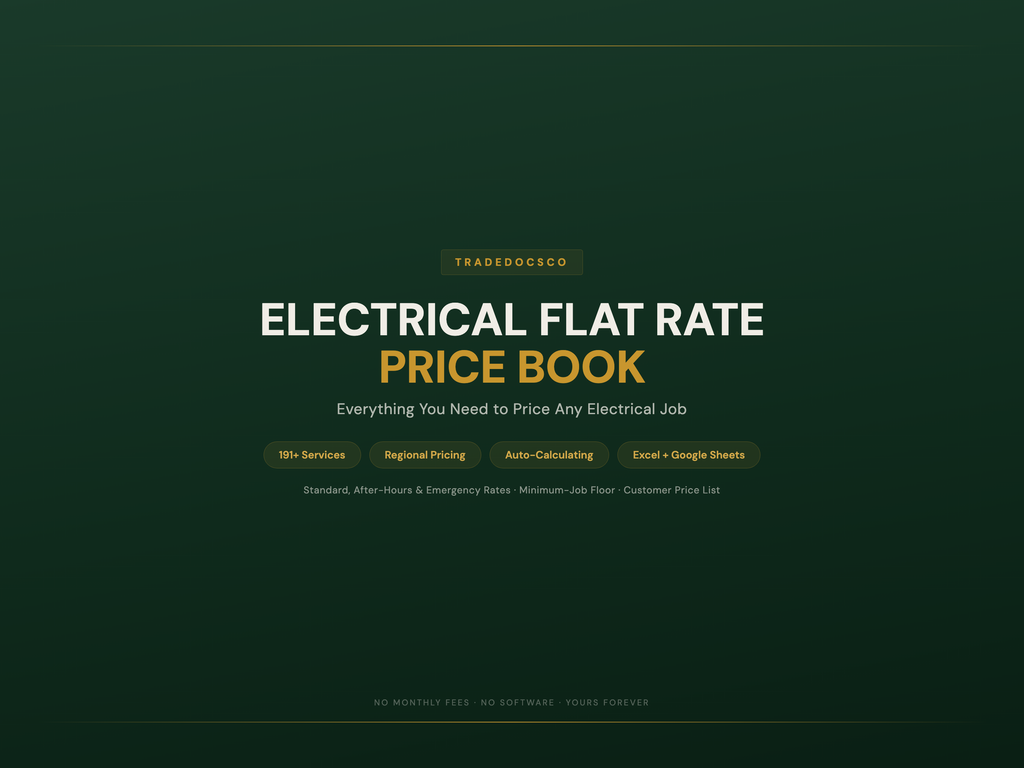 Electrical Flat Rate Price Book — product overview title card
