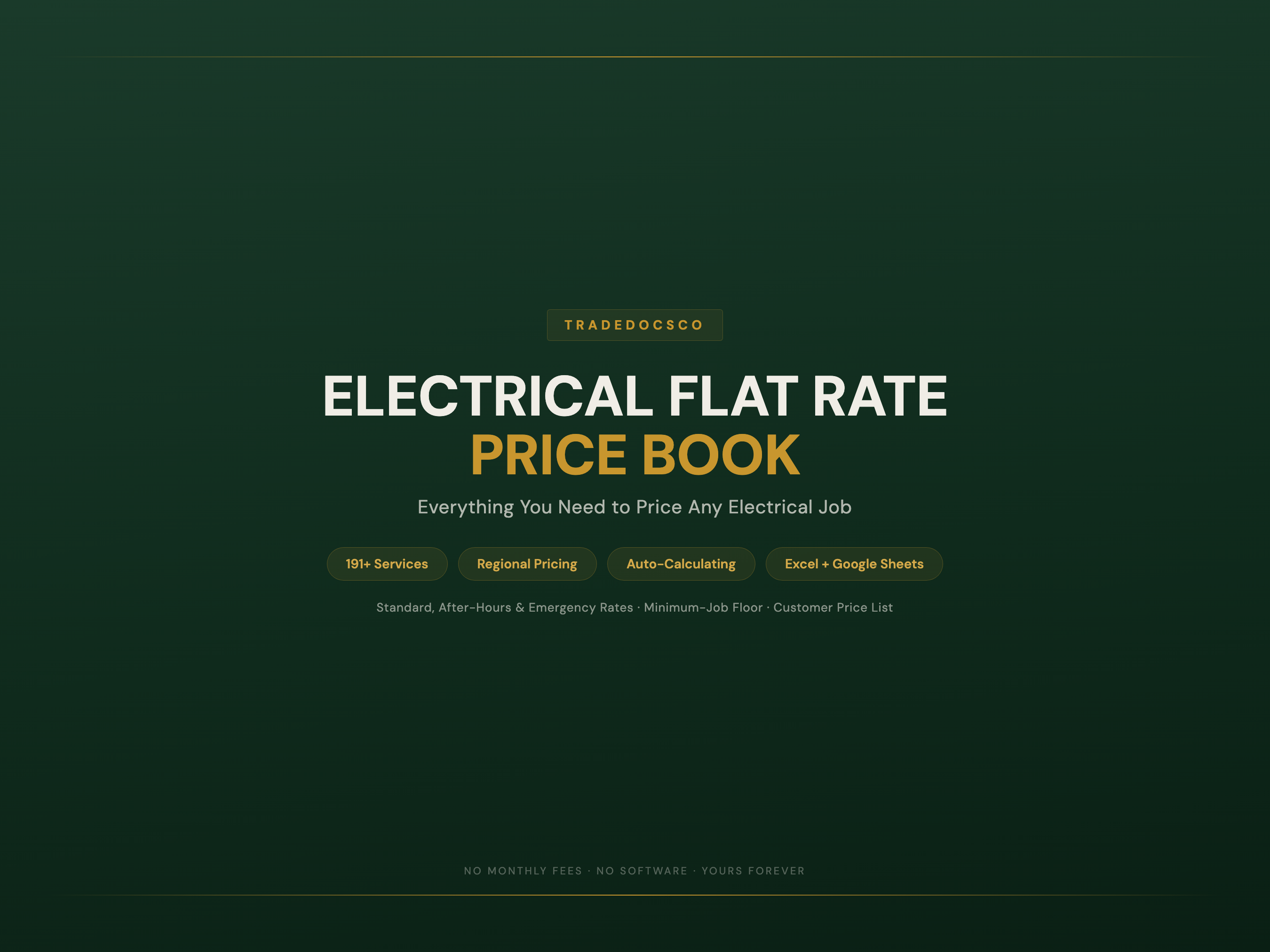 Electrical Flat Rate Price Book — product overview title card
