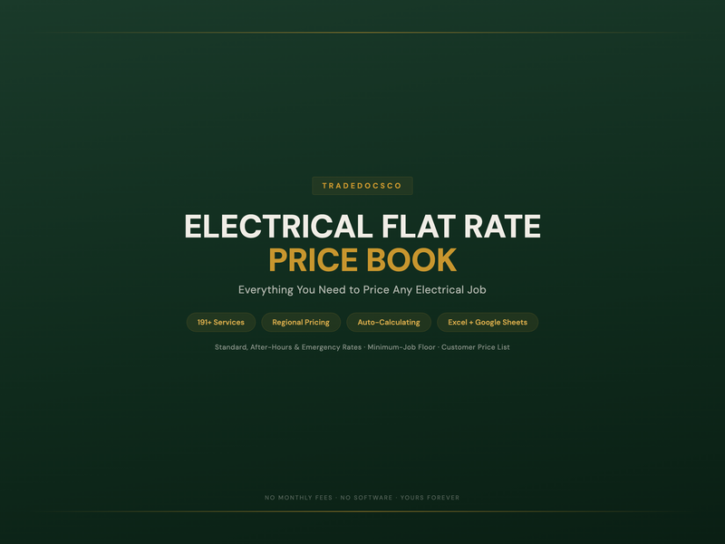 Electrical Flat Rate Price Book — product overview title card
