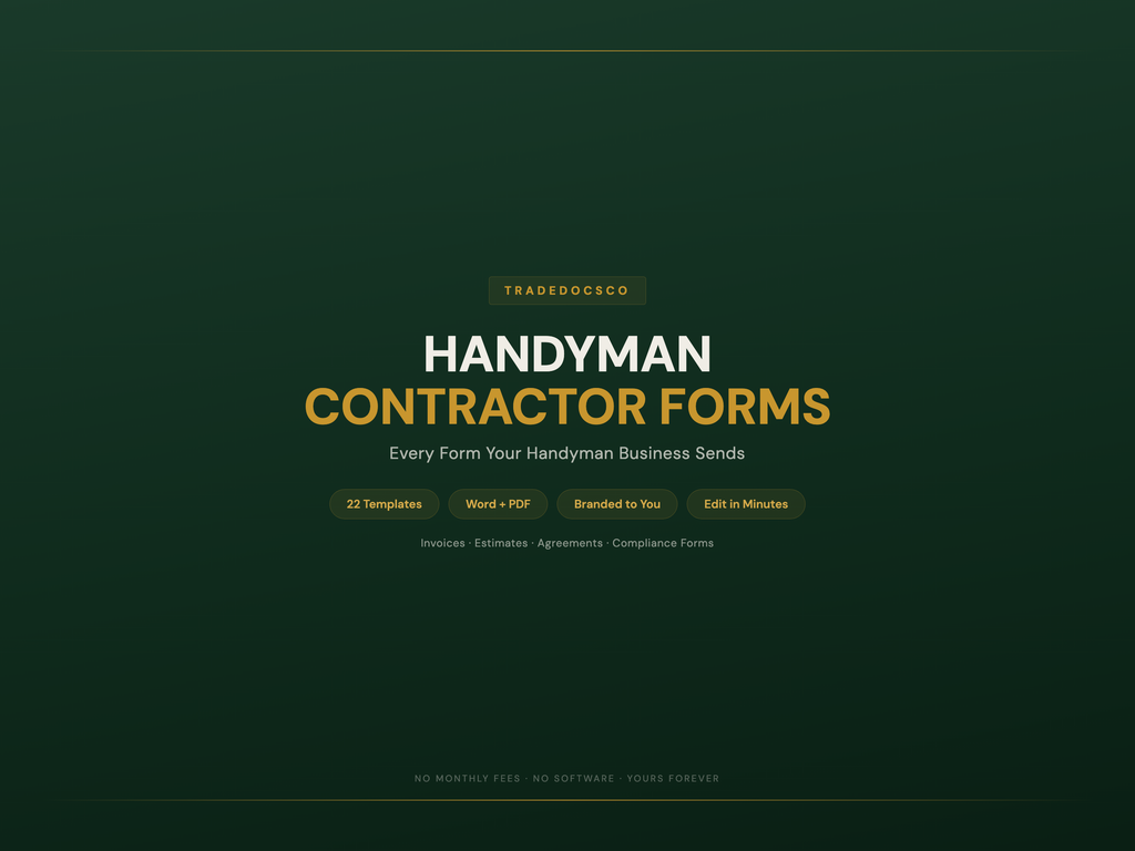 Handyman Contractor Forms — product overview title card