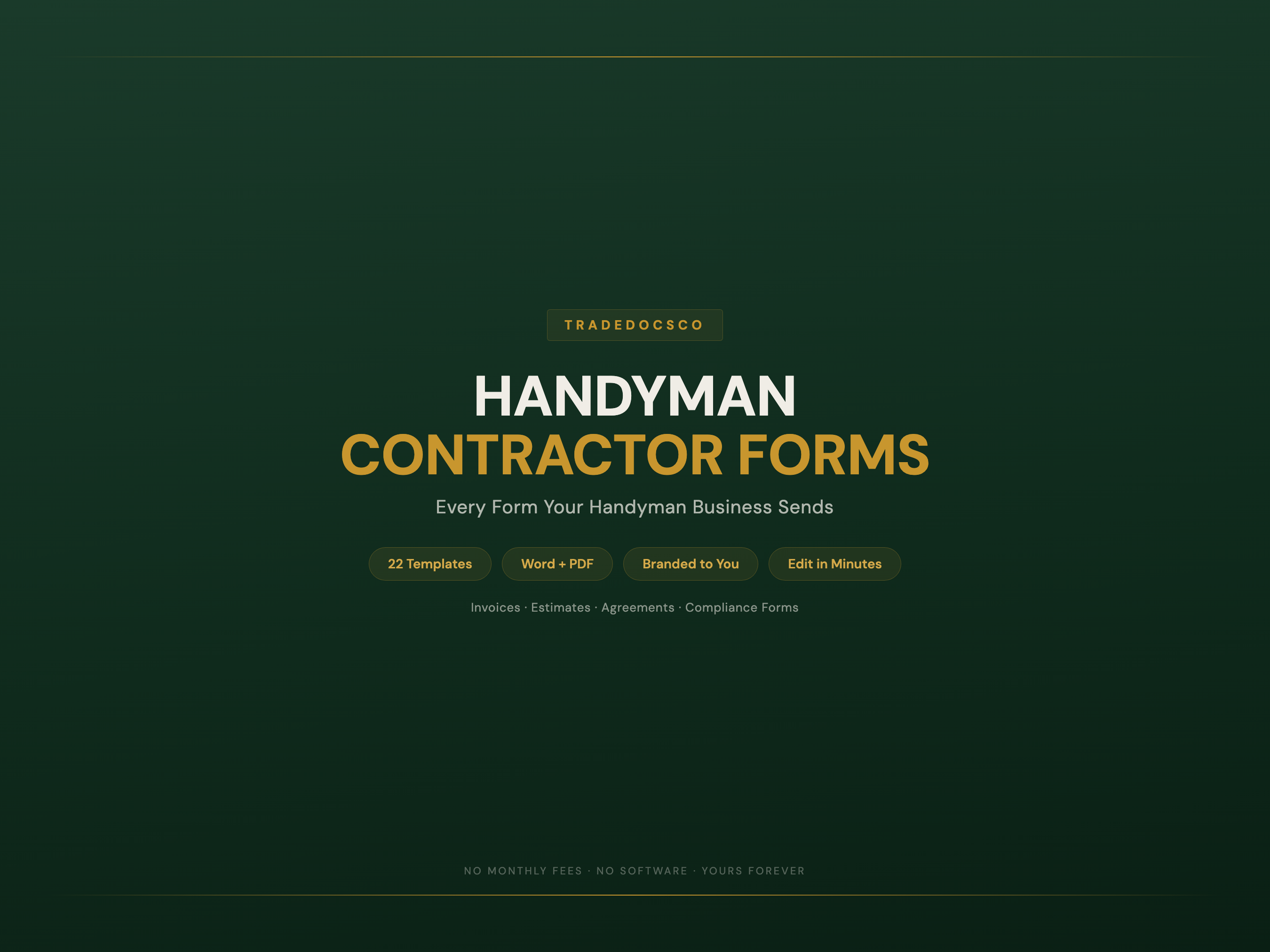 Handyman Contractor Forms — product overview title card