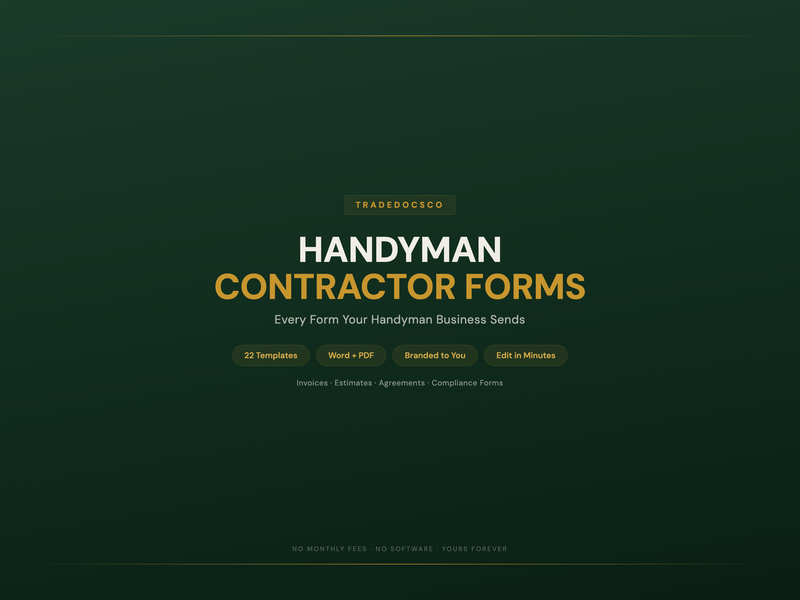 Handyman Contractor Forms — product overview title card