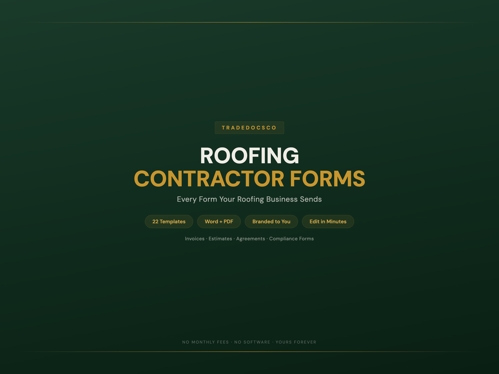 Roofing Contractor Forms — product overview title card