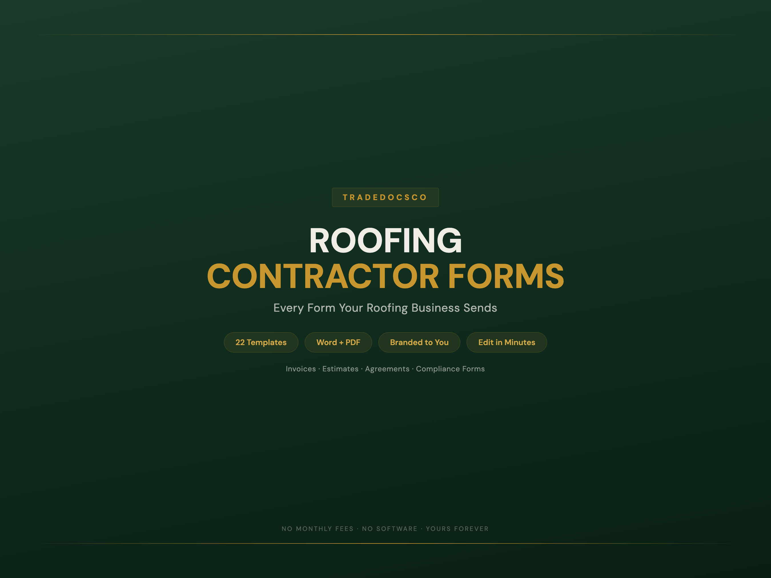 Roofing Contractor Forms — product overview title card