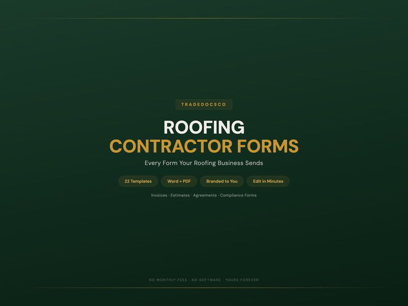 Roofing Contractor Forms — product overview title card