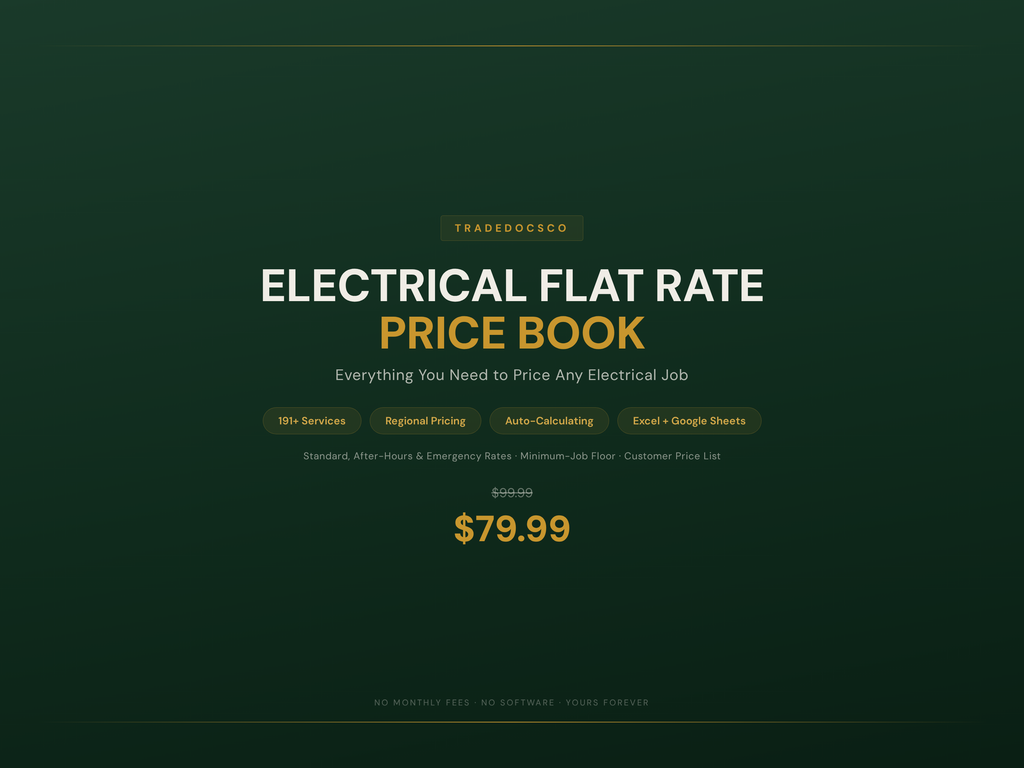 MEP Price Book Bundle — Electrical flat-rate price book member product