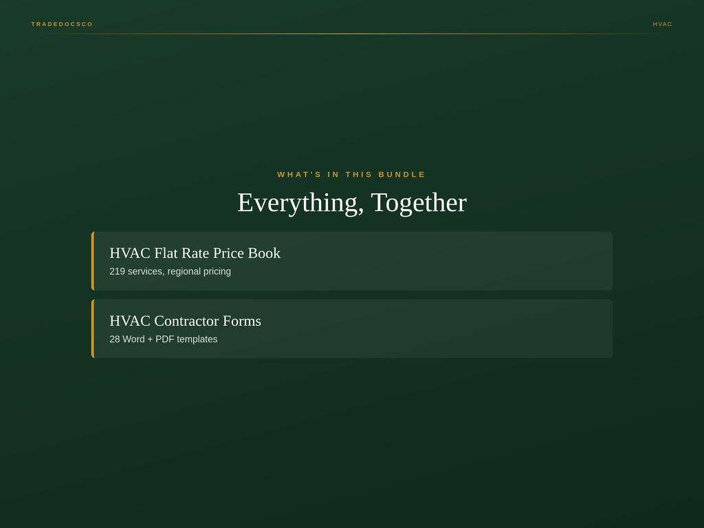HVAC Business Bundle — included files and features