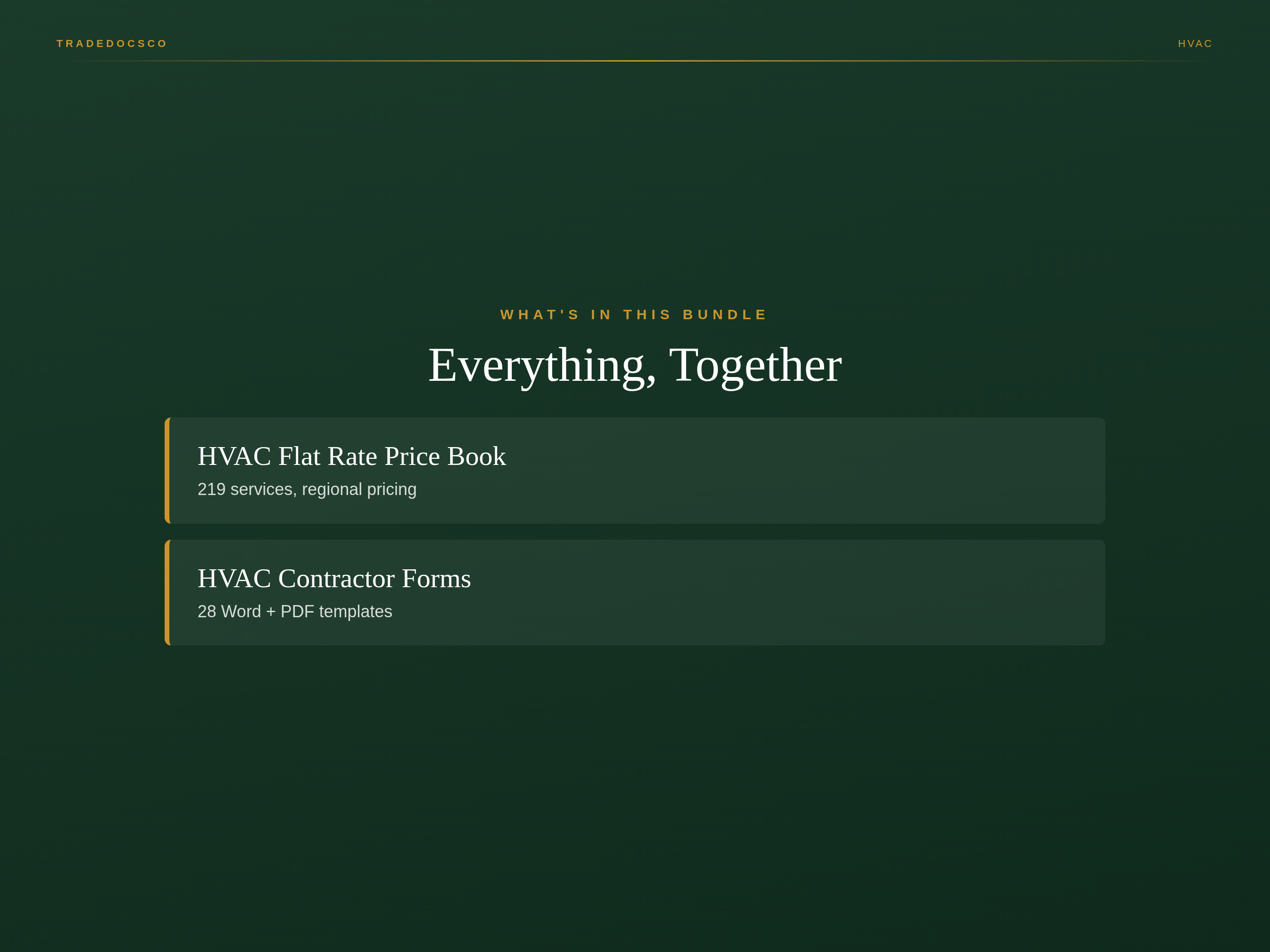 HVAC Business Bundle — included files and features