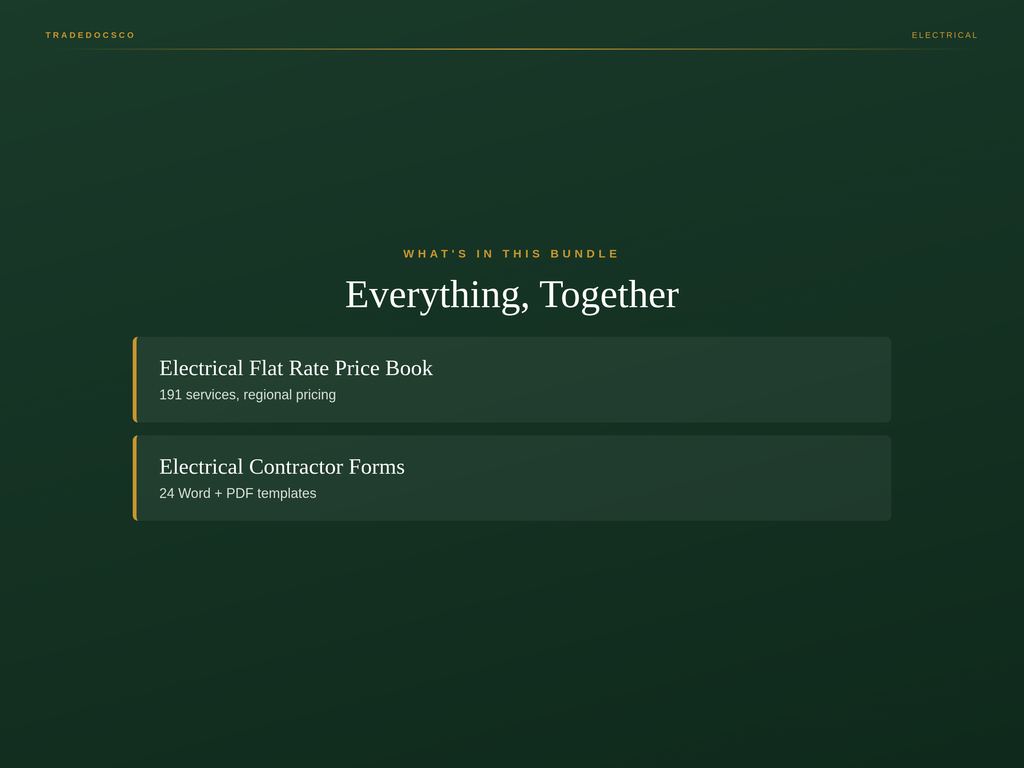 Electrical Business Bundle — included files and features
