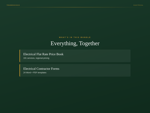 Electrical Business Bundle — included files and features