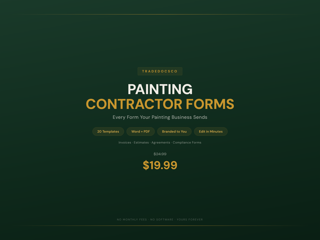 Painting Business Bundle — Painting contractor forms member product