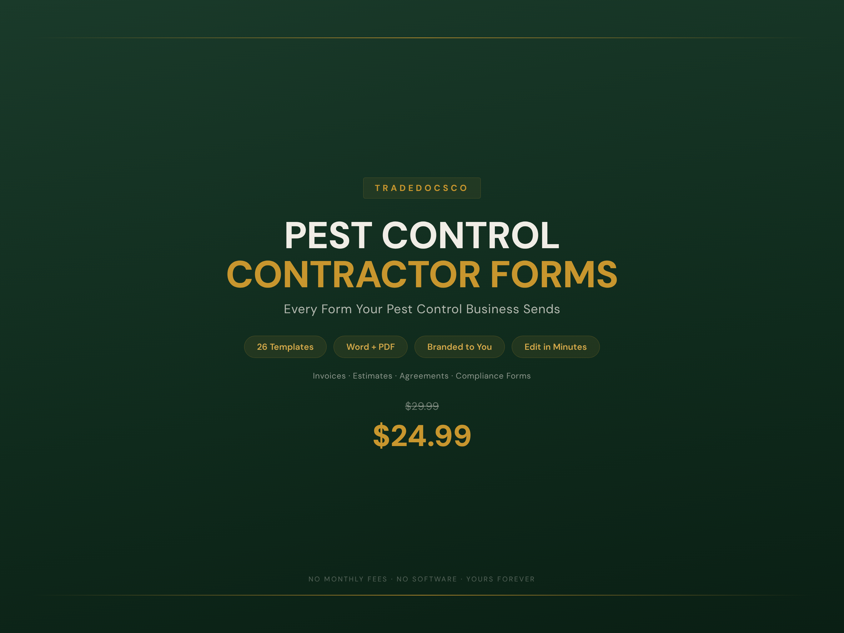 Pest Control Business Bundle — Pest Control contractor forms member product
